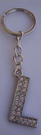 Initial "L" Diamante Keyring