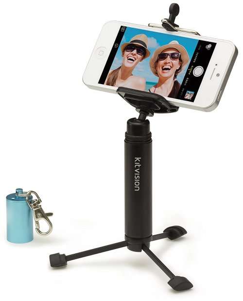 Kitvision Mini Pocket Tripod wth Smartphone Holder and Keyring Compatible with Smartphones, Cameras