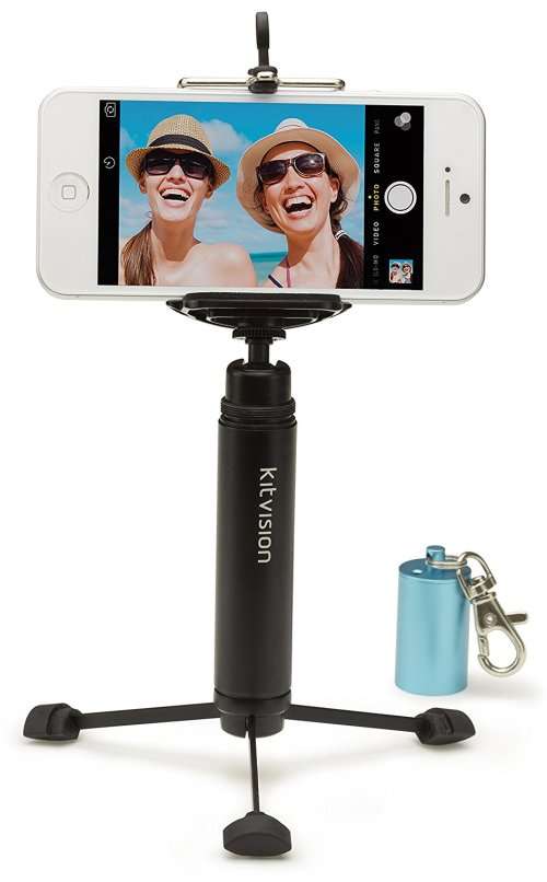 Kitvision Mini Pocket Tripod wth Smartphone Holder and Keyring Compatible with Smartphones, Cameras