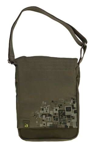 AVEC 15.4 Inch Canvas Messenger Laptop Bag and Case Vertical Version - Olive or Blue
