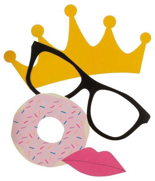 Trendz Universal Portable Extendable Bluetooth Glitter Selfie Stick Set with Props - Silver