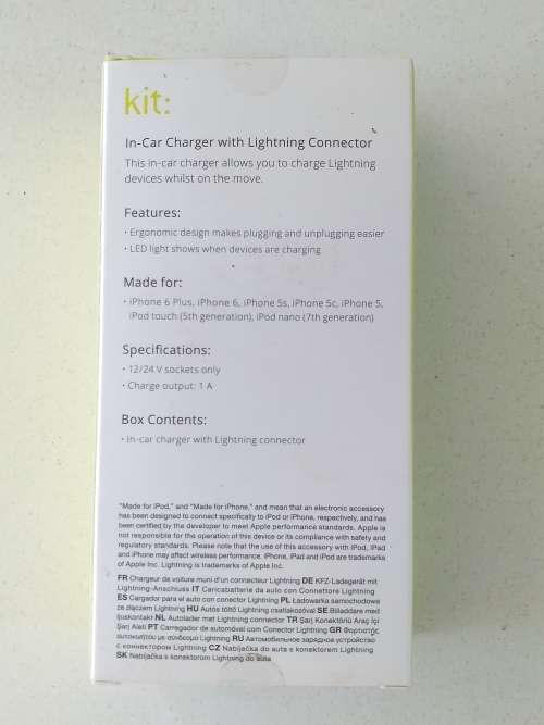 Kit Premium In-Car Charger for iPod and iPhone Bulk