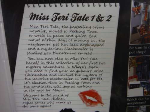 Miss Teri Tale 1 and 2  - PC CD ROM Hidden Object Game