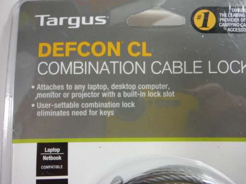 Targus : Defcon CL - Combination Cable Lock for Laptops