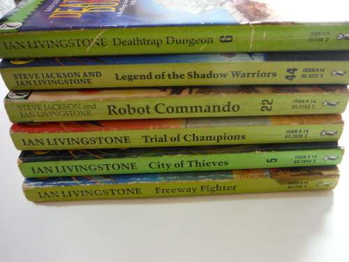 Bundle of Six Fighting Fantasy Game Books - Ian Livingstone and Steve Jackson
