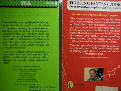 Bundle of Six Fighting Fantasy Game Books - Ian Livingstone and Steve Jackson