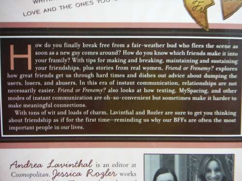 Friend or Frenemy : A Guide to the Friends You Need and The Ones You Don't - Andrea Lavinthal