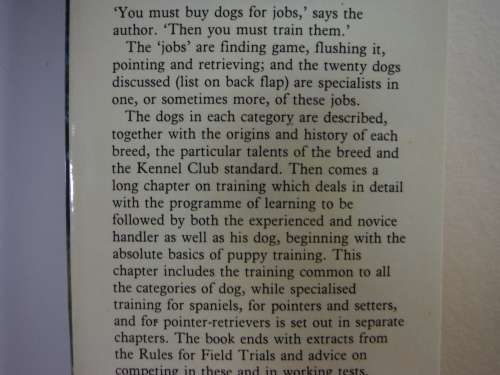 Working Gundogs and their Training - H.J.L. Osbourn - 1980