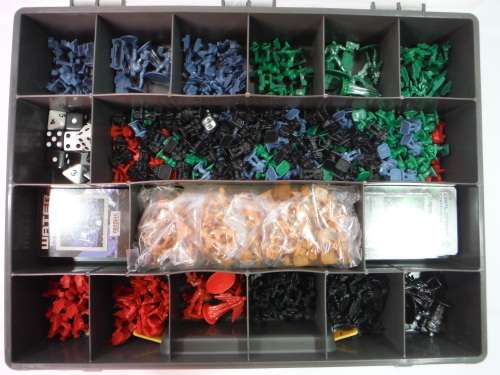 Risk 2210 A.D Game Pieces and Cards in Organiser