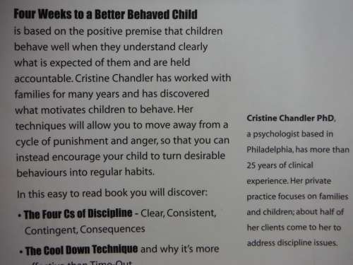 Four Weeks to a Better Behaved Child - Cristine Chandler