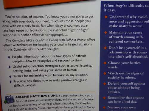 The Complete Idiot's Guide to Coping with Difficult People - Arlene Matthews Uhl