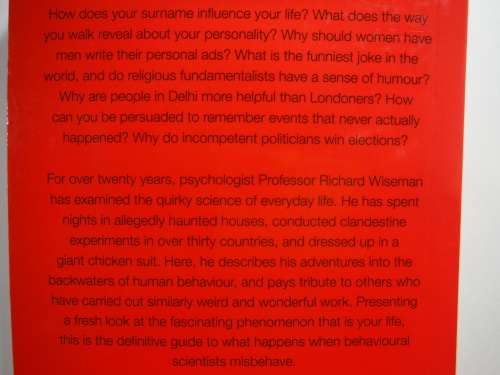 Quirkology  The Curious Science of Everyday Lives - Richard Wiseman