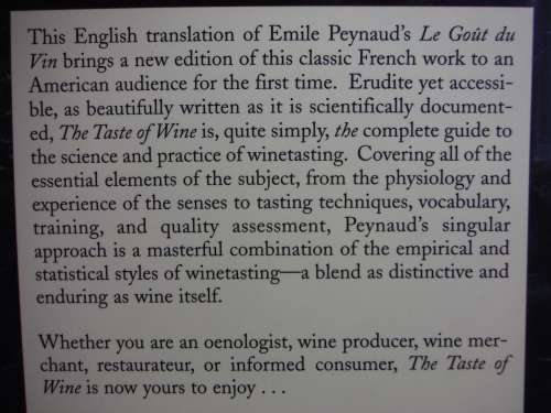 The Taste of Wine : The Art and Science of Wine Appreciation - Emile Peynaud - Second Edition