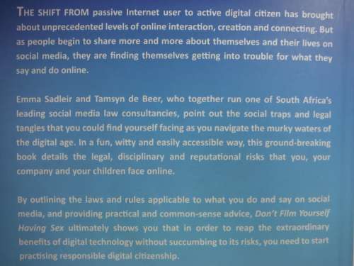 Don't Film Yourself Having Sex - Emma Sadleir and Tamsyn de Beer