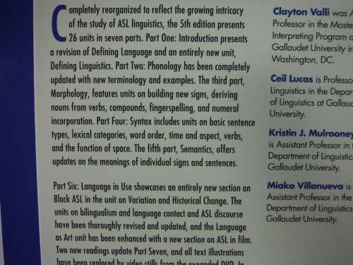 Linguistics of American Sign Language : An Introduction - Fifth Edition With New Course DVD