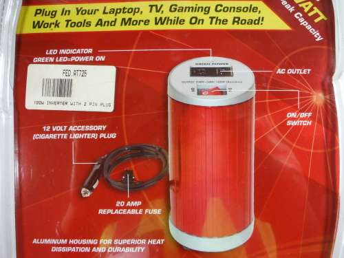 Auto Pro - 12 Volt DC to AC Power Inverter - 100W Inverter With 2 Pin Plug - 230V - 50Hz