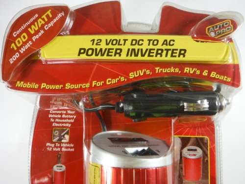 Auto Pro - 12 Volt DC to AC Power Inverter - 100W Inverter With 2 Pin Plug - 230V - 50Hz