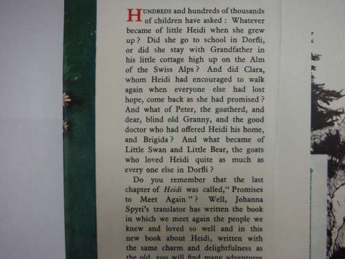 Heidi Grows Up : A Sequel to Heidi - Charles Tritten - 1962