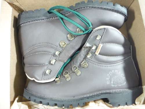 Jim Green Razorback Work Boots - Genuine Leather - Size 8 - Dark Brown