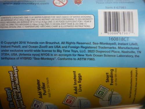 Sea-Monkeys : The World's Only Instant Pets