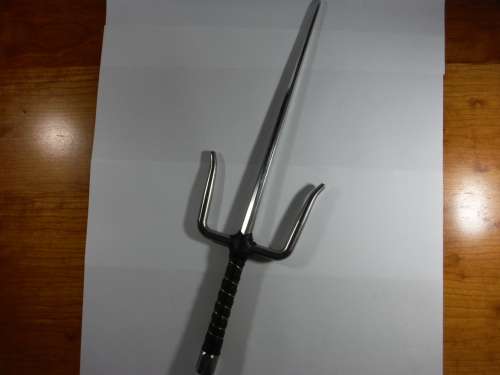 A Heavy-Duty Pair of Martial Arts Training Sai - Solid Steel with Chrome