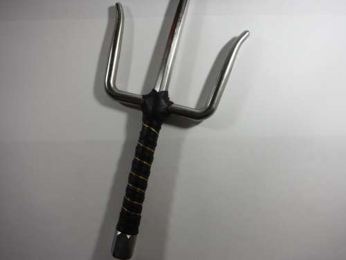 A Heavy-Duty Pair of Martial Arts Training Sai - Solid Steel with Chrome