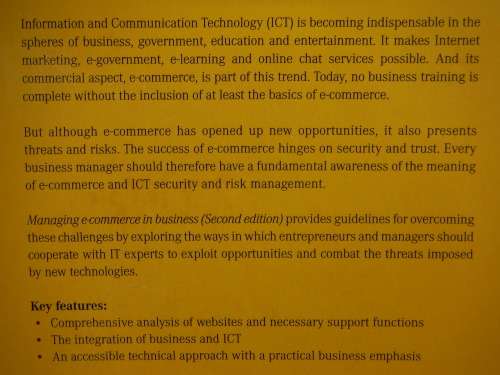 Managing E-Commerce in Business - Juta, Second Edition : J Botha, C Bothma, P Geldenhuys
