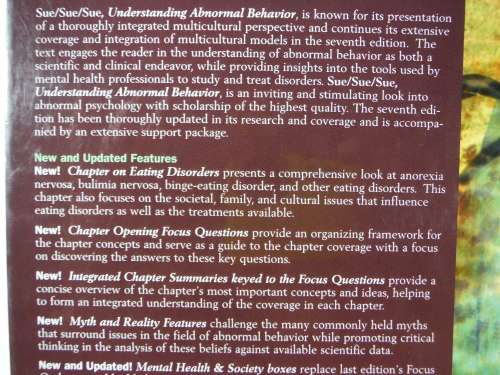 Understanding Abnormal Behavior  7th Edition - David Sue