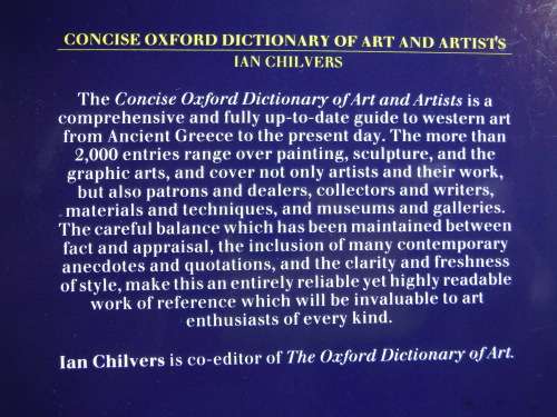 The Concise Oxford Dictionary of Art and Artists - Paperback - Ian Chilvers