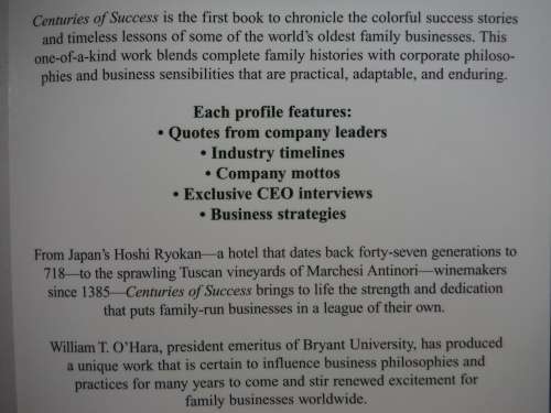 Centuries of Success : Lessons from the World`s Most Enduring Family Businesses