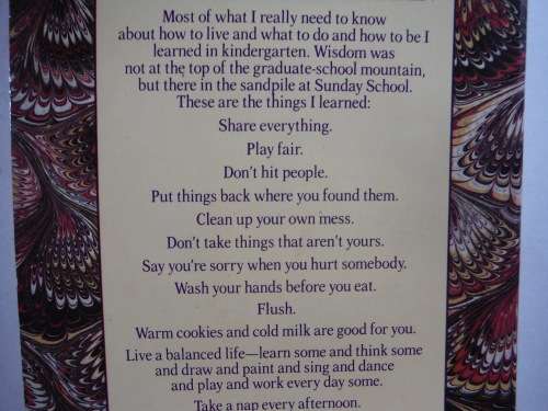 All I Really Need to Know I Learned in Kindergarten - Robert Fulghum