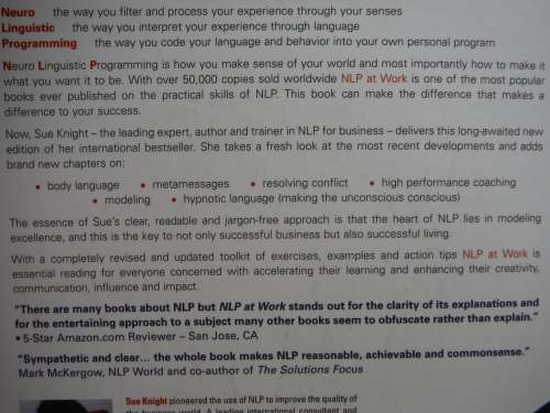 NLP at Work - Sue Knight - Second Edition