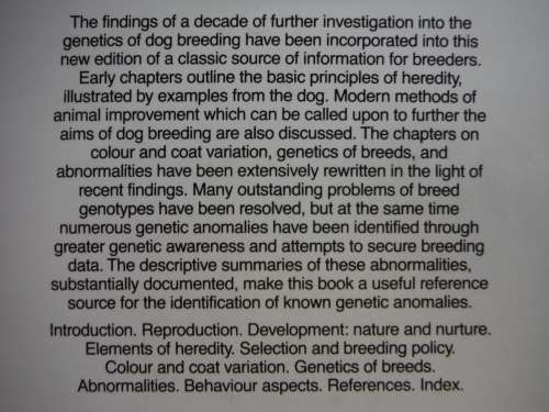 Genetics for Dog Breeders - Roy Robinson - Second Edition 1990
