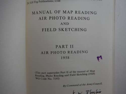 Manual of Map Reading, Air Photo Reading and Field Sketching : Part 2 - Air Photo Reading :1958