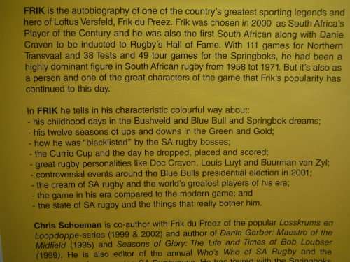 Frik : The Autobiography of a Legend - Chris Schoeman - First Edition 2004