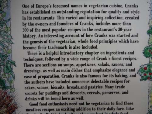 Traditional Vegetarian Cooking : Recipes From Europe`s Famous Crank`s Restaurant