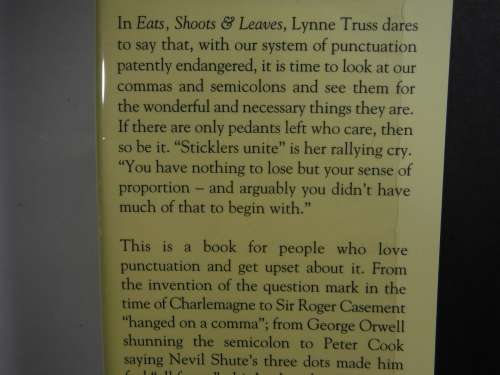 Eats Shoots and Leaves : The Zero Tolerance Approach to Punctuation - Lynne Truss