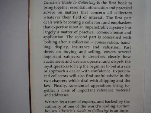 Christie`s Guide to Collecting - Hardcover - Edited by Robert Cumming - 1984