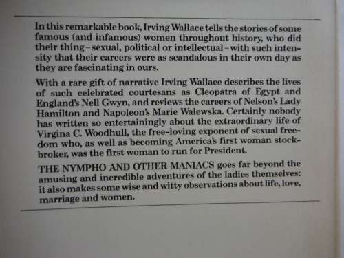 The Nympho and Other Maniacs - Irving Wallace - 1973