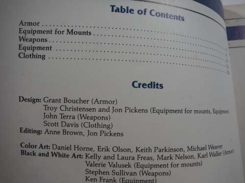 Advanced Dungeons and Dragons 2nd Edition : Dungeon Master`s Guide - Arms and Equipment Guide