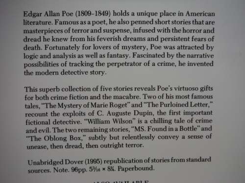 Tales of Terror and Detection - Edgar Allan Poe - 1995 Edition