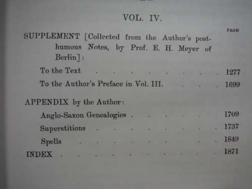 Teutonic Mythology : Volume 4 - Final Volume - Jacob Grimm