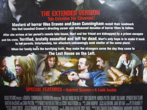 The Last House on the Left - Extended Version Too Extreme for Cinemas - DVD