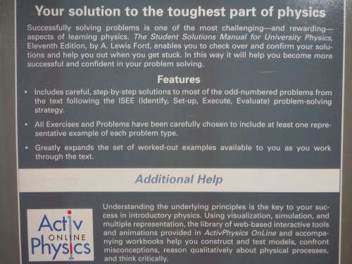 Students Solutions Manual Vol 1 - University Physics with Modern Physics - 11th Edition