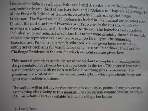 Student Solutions Manual Vol 2 & 3 - University Physics with Modern Physics 11th Edition