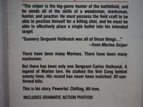 Marine Sniper : 93 Confirmed Kills - Paperback - Charles Henderson - 1988 Edition