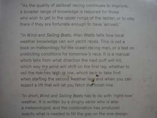 Wind and Sailing Boats - Hardcover - Alan Watts - 1970 Edition