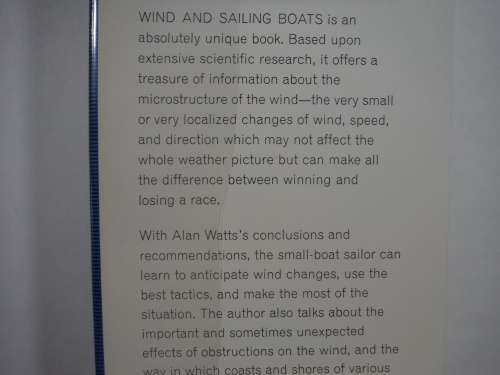 Wind and Sailing Boats - Hardcover - Alan Watts - 1970 Edition