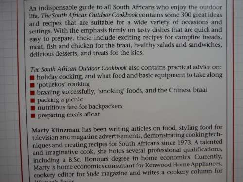 The South African Outdoor Cookbook - Softcover - Marty Klinzman