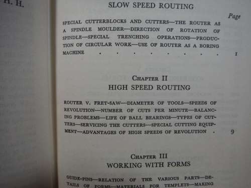 Principles of Machine Woodworking : Routing - Hardcover - A.H.Haycock - 1953